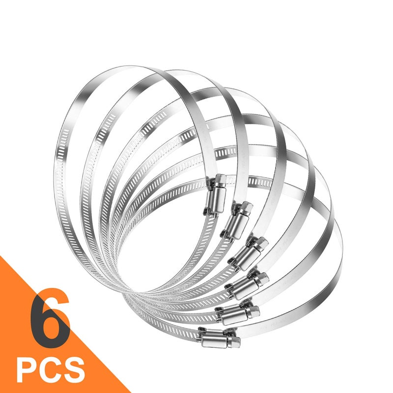 MIAHART 3 inch Hose Clamp Adjustable 304 Stainless Steel Duct Clamps 6 Pack Worm Gear Adjustable 59mm-82mm Pipe Clamp Worm Drive Clamp for Automotive Mechanical Agriculture - Image 5